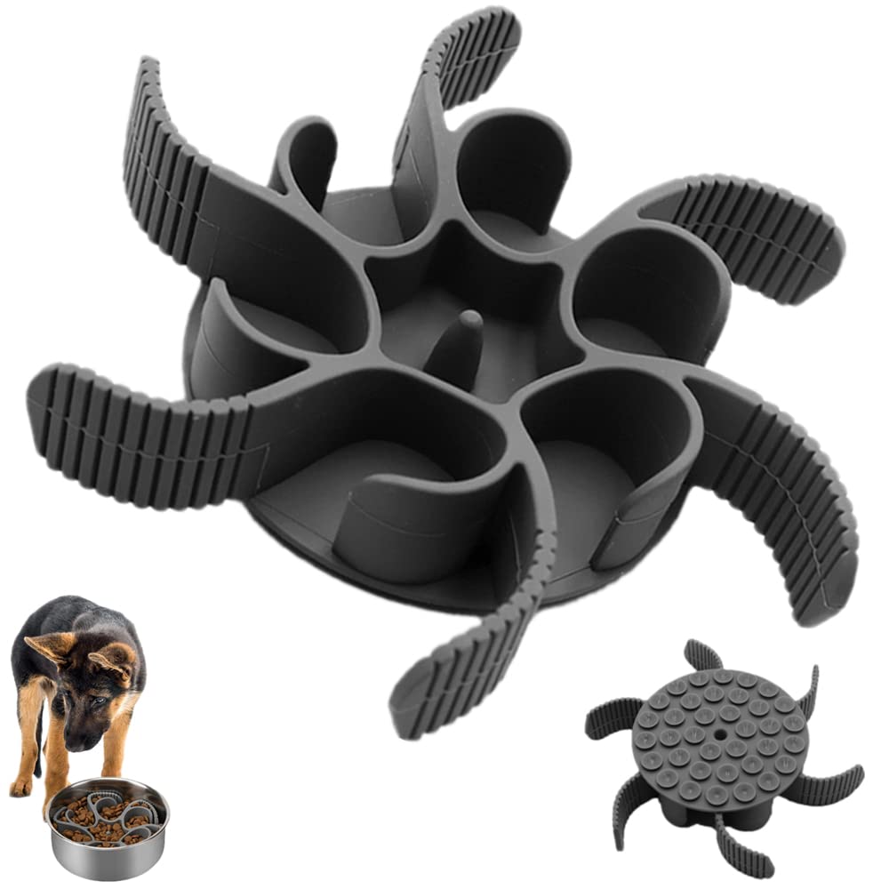 Bylphy Slow Feeder Dog Bowls Insert Cuttable Slow Feeder Insert, No Chocking Slow Down Eating Insert, Pet Feeding Supplies for Most Dog Bowl or Dog Dish (Grey)