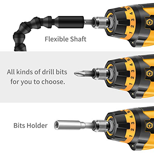 VIGRUE Cordless Screwdriver, Rechargeable Electric Screwdriver, 4V MAX 2000mAh, with 45 Free