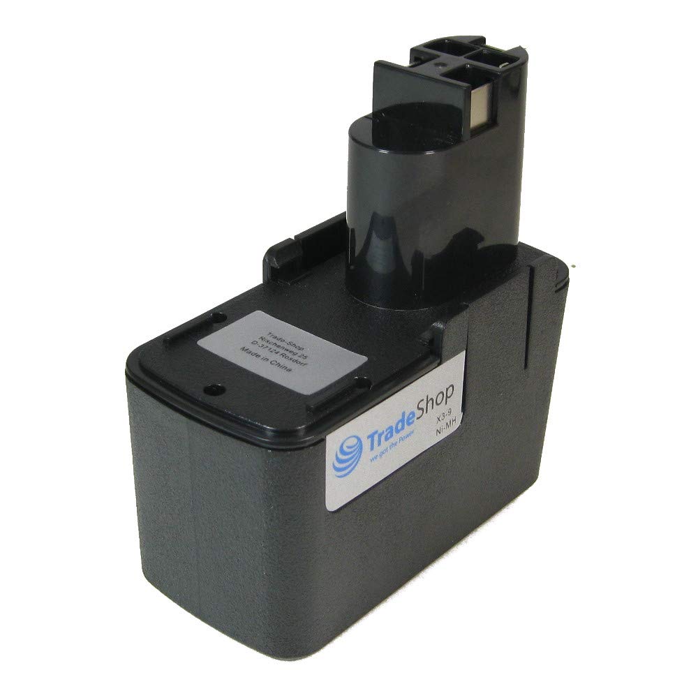 Trade-Shop Premium Tools Ni-MH Battery 9,6V 2000 mAh replaces Bosch 2 607 335 035, 2 607 335 037, 2 607 335 072 for GSB 9.6VES GSR 9.6-1 GSR 9.6VE2 9.6V PSB PSR 9.6VES-2 9, 6VES-2 9.6VES2