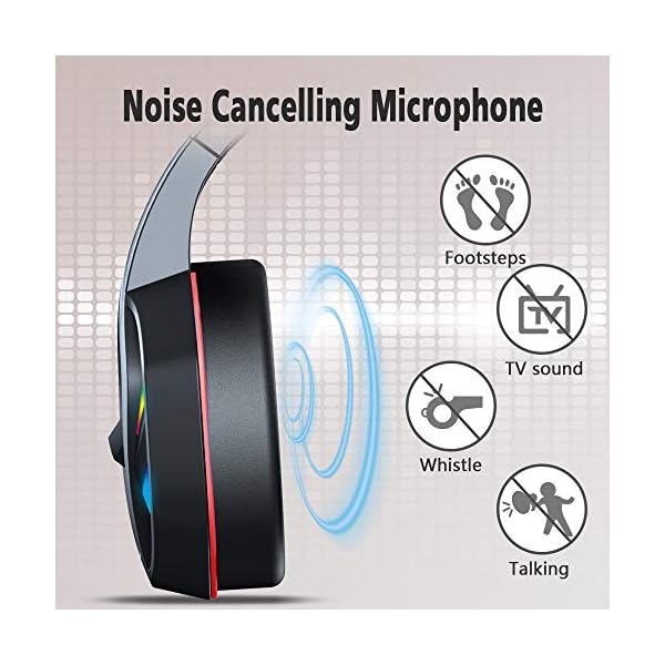 Gaming-Headset-for-PS4-PS5-Xbox-One-Stereo-Sound-Over-Ear-Headphones-with-Noise-Cancelling-Mic-Soft-Memory-Earmuff-PC-Gaming-Headphones-with-Colorful-LED-Light-35mm-Splitter-Cable-Included Gaming Headset for PS4 PS5 Xbox One, Stereo Sound Over Ear Headphones with Noise Cancelling Mic, Soft Memory Earmuff, PC…