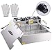 Yescom 5000W 20L Electric Countertop Stainless Steel Deep Fryer Single Large Tank Basket Commercial Restaurant