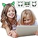 Fashional Cat Ear Headphones, IPRO Cat Earphone-LED Glowing Cat Ear Head phone-Cute Headphone for Computer,Tablet,Phone,MP3,MP4,etc-Green