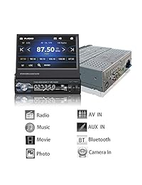 Estéreo del automóvil: en el tablero Único DIN 7 "HD Pantalla táctil digital Unidad principal Soporte Bluetooth WiFi GPS Mirror Link FM   USB   SD   MP5   Manos libres con cámara y micrófono de respaldo por UNITOPSCI