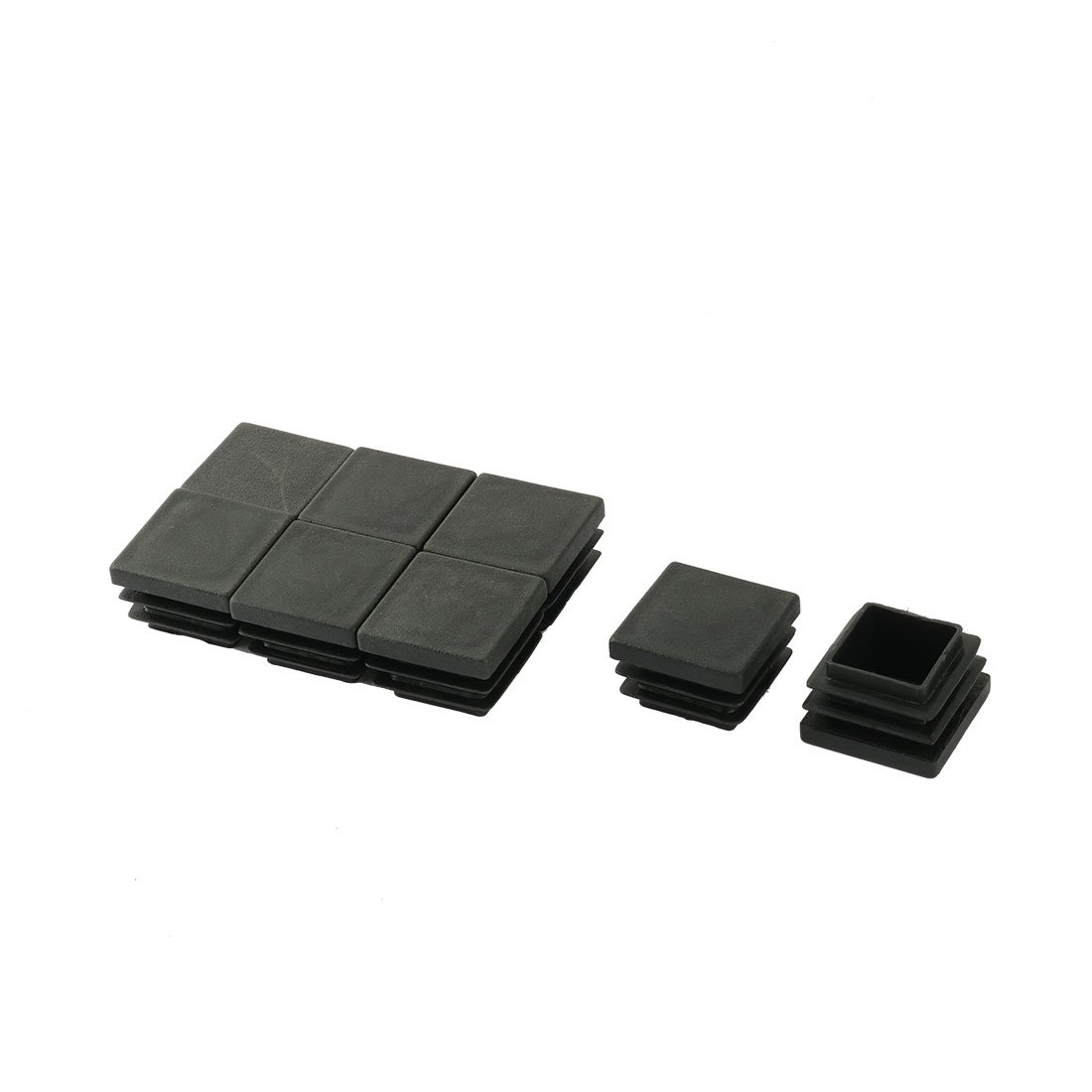 sourcing map Plastic Home Office Square Tubing End Cap Insert Tube 30mm x 30mm 8pcs Black