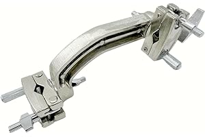 TUOREN Dual Drum Tilting Accessory Clamp 360° Rotating Double Drum Set Percussion Mounting Multi-Clamp Bracket for Cymbal Stand Hardware Accessories
