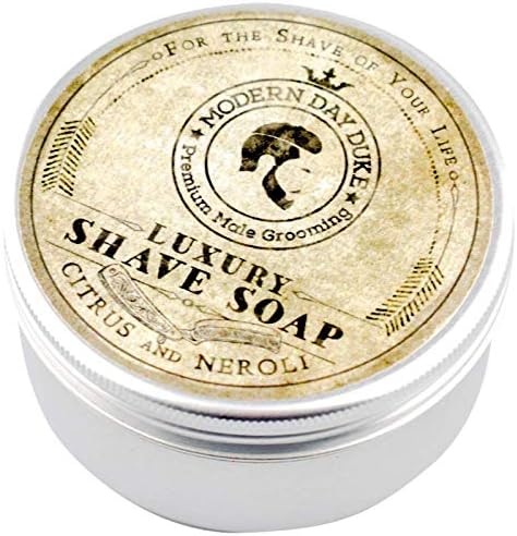 Shaving Soap to reduce irritation - Luxurious Shave Soap by Modern Day Duke with fresh Citrus & Neroli fragrance, the best cream to get rid of shaving bumps, rash and irritation