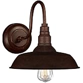 Warehouse of Tiffany LD5016R Nellie 1-Light Rusty Steel 10-inch Edison Lamp with Bulb Wall Sconce, Brown