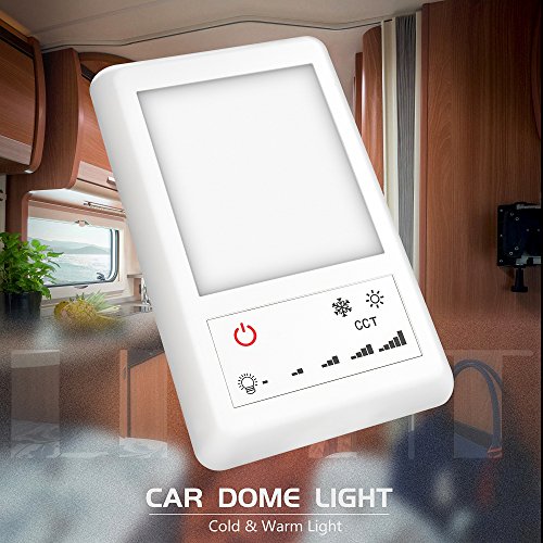 Jtron LED RV Dome Light, 12V DC Interior Light with 5-Model Lighting Switch Perfect Interior Replacement 24V Lighting for RVs,Motorhomes,Campers,5th Wheels,Trailers (Single)