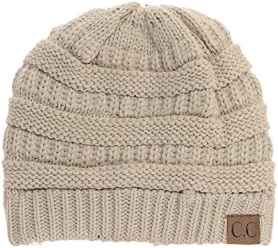 YourStyle USA Trendy Warm Chunky Soft Stretch Cable Knit Slouchy Beanie
