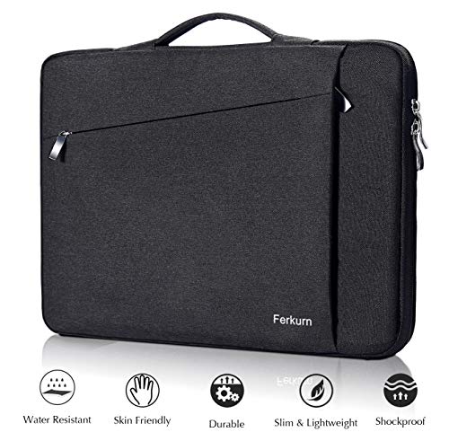 Ferkurn 14 15 inch 15.6 inch Laptop Sleeve Carrying with Handle Compatible MacBook 16/15, Surface Laptop, Ultrabook Ideapad, HP Envy Chromebook Probook, Inspiron, Asus,Computer Laptop Case Black