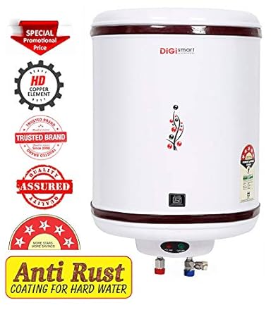 DIGISMART 25 LTR Storage 2 Kva 5 Star Geyser with Anti Rust Coted Metal Body, HD ISI Element Hotline (Ivory)