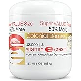 Colonial Dames Concentrated Vitamin E Moisturizing Cream 42,000 I.U. for Hydrating & Moisturizing Chapped Dry Skin & Fine Lines.