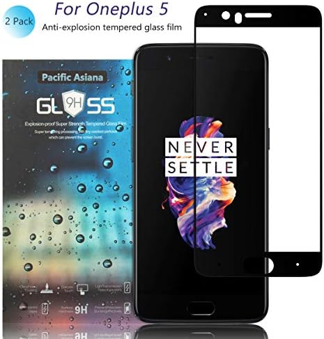 Pacific Asiana OnePlus 5 Screen Protector, Ultra Thin HD Clear Ballistic [9H Hardness][Anti-Scratch][Bubble-Free][Case Friendly][Anti-Fingerprint] Tempered Glass Replacement for 1+5 (2-Pack)