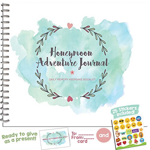 Honeymoon Adventure Journal for Couples - The Perfect Photo Album Gift for Newlyweds That Includes Emoji Stickers and a Matching Card - The Unique Memory Book You Need for The Best Trip of Your Life.