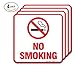 (Pack of 4) No Smoking Sign Stickers, 5.5 x 5.5 Inches, 4 Mil Vinyl Self Adhesive Decal Stickers, Long Lasting, Weatherproof and UV Protected, Made in USA