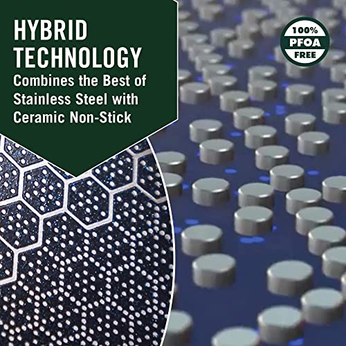 HexClad Cookware 14 Inch Stainless Steel Frying Pan and Steel Lid with