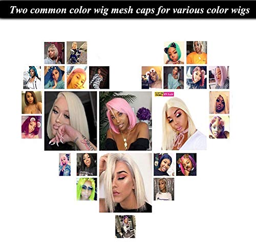 20 PCS Nylon Stretchy Material Wig Caps, PAFOWO 10 PCS Natural Beige Stocking Hair Nets & 10 PCS Light Brown Caps for Wigs Women - Thumbnail 5