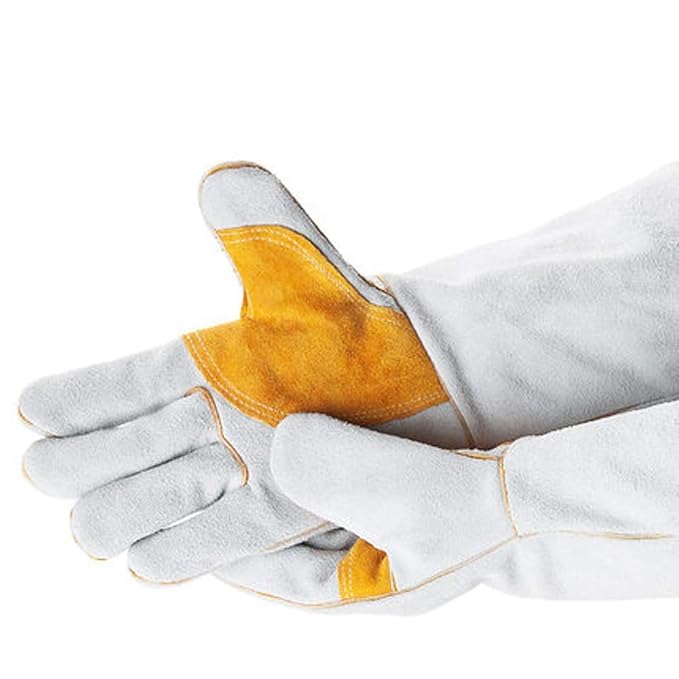 ZXH77f Elektrische Schweißhandschuhe verschleißfeste Hochtemperatur-Verdickung Schweißen Arbeitsversicherung Handschuhe Schut