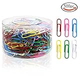 Toolist 33mm Company Office Paper Clips, 500 per Box, Assorted colors