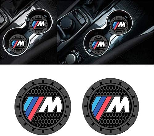 ffomo Bearfire 2.75 Inch Diameter Oval Tough Car Logo Vehicle Travel Auto Cup Holder Insert Coaster Can 2 Pcs Pack Fit BMW-M Accessory