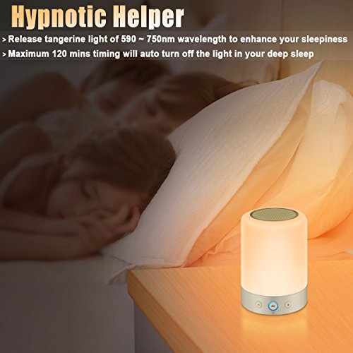 MRCOOL Touch Bedside Lamp with Bluetooth Player, Dimmable Warm White Table Lamp & RGB Color Changing LED MP3 Player Mood Light, Best Gift for Men Women Teens Children Kids Night Light - Thumbnail 5