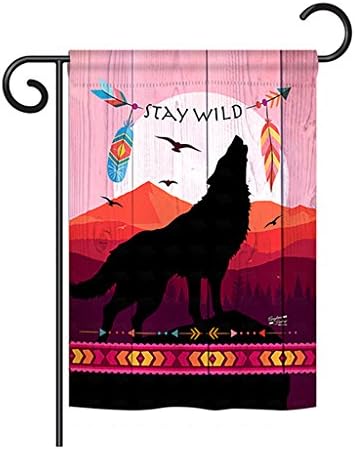 Angeleno Heritage - Stay Wild Country &amp; Primitive - Everyday Southwest Impressions Decorative Vertical Garden Flag 13" x 18.5" Printed In USA
