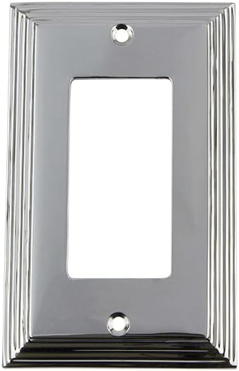 Nostalgic Warehouse 719881 Deco Switch Plate with Single Rocker, Bright Chrome