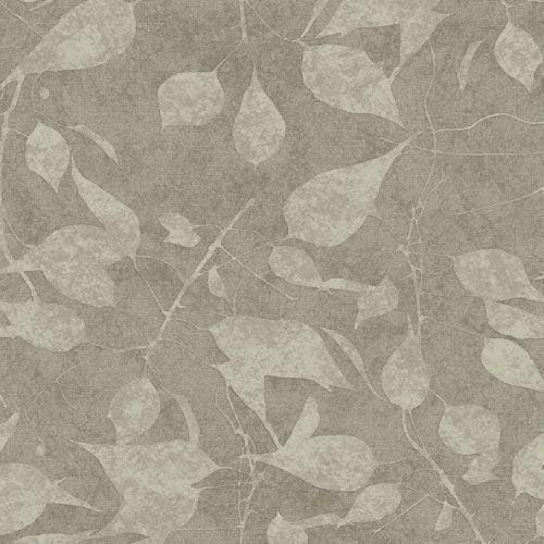 NEW CRISTIANA MASI SAFARI LEAF LUXURY GLITTER TEXTURED ITALIAN WALLPAPER ROLL (GREY 4226)
