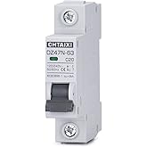 Chtaixi AC Miniature Circuit Breaker, 20 Amp 120V/240V 1 Pole | DIN Rail Mount, Thermal Magnetic Trip, Solar AC Disconnect Switch MCB C20