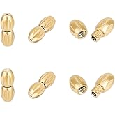UNICRAFTALE 6Pcs Stainless Steel Screw Clasps - Oval Golden End Tip Barrel Jewelry Connector - Twist Fastener Connectors for Necklace Bracelet Making