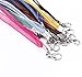 BIHRTC 50 Pcs 17 Inches Assorted Color Organza Ribbon Waxen Cord Necklace Strap with Lobster Clasp Extension Chain for DIY Jewelry Making