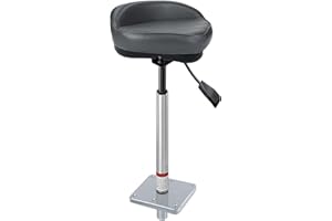 Bass Boat Casting Seat with Pedestal Pole Base Mount for Bass Tracker Pro Casting Deck Chair, Includes Boat Seat Pedestal +¾-