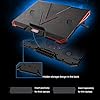 Laptop Cooling Pad 12"-17.3", Ultra Quiet Laptop Cooler Stand with 5 Fans at 2200RPM, Gaming Laptop Cooling Pad with Red LED Lights, 2 USB Ports, 7 Adjustable Height, Light Weight Cooling Stand