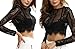 Finelook New Womens Fashion Slim Fit Lace Long Sleeve Crop Top Shirt (M)