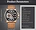 Watches for Men,LIGE Mens Chronograph Waterproof Sports Analog Quartz Watch Gents Brown Leather Strap Date Display Fashion Casual Big Face Wrist Watch Clock Rose Gold Black