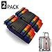 Adjustable Travel Luggage straps Suitcase Belts for Travel Bag Accessories With Address Tag 2Pack (Multicoloured)