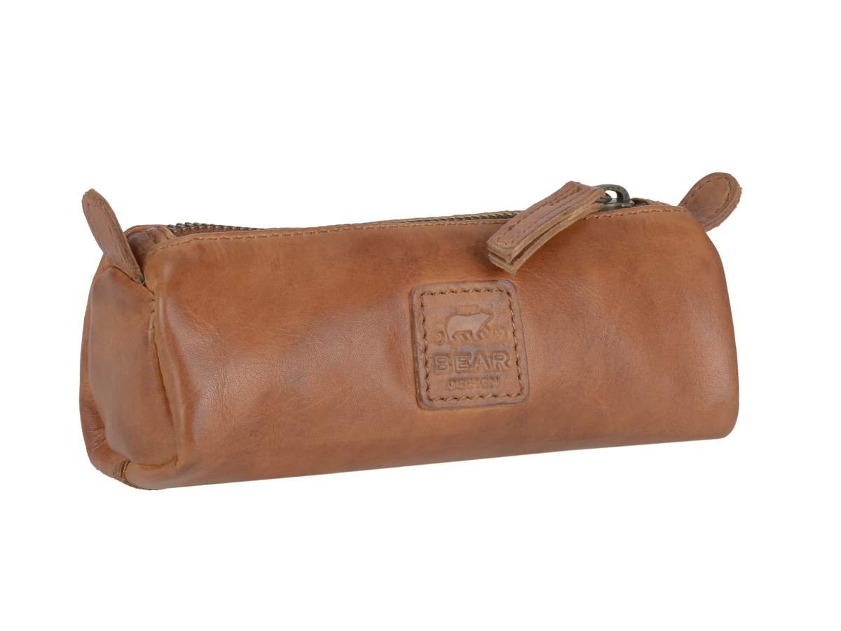 Cow Leather Pen Pencil Case Pencil Case in Cognac Brown for Apple i Phone