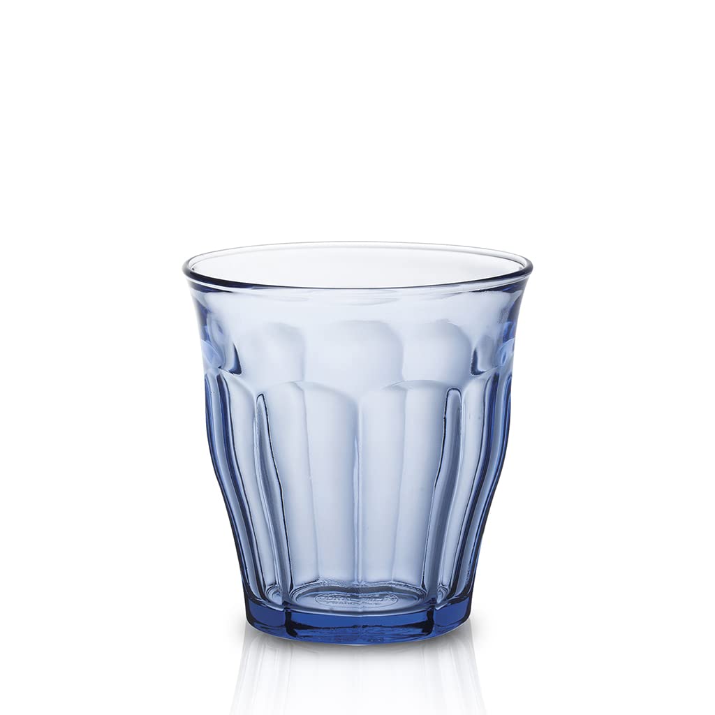 Duralex 25 cl Picardie Tumbler, Pack of 6, Marine Blue 1027BB06/6 Transparent
