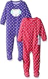 Carter's Baby Girls' Toddler 2-Pack Fleece Pajamas, Polka Dots, 2T