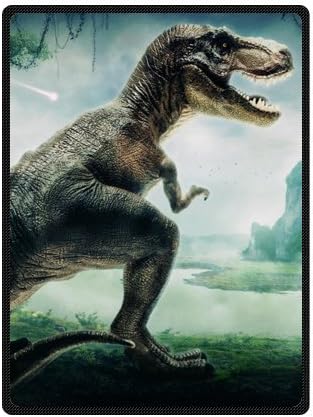 58" x 80" (Large) - Hot Dino History Mountain Grass Tree Dinosaur Blankets Throws Huge Surprise For Sale