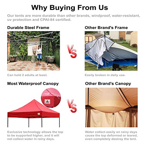 ABCCANOPY Patio Pop Up Canopy Tent 10x10 CommercialSeries (White