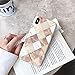 Brown & Maroon Rhombic Marble Pattern Design, Slim Fit Clear Bumper Soft TPU Full-Body Protective Cover Case for XS Max 6.5'' (Plaid Marble)