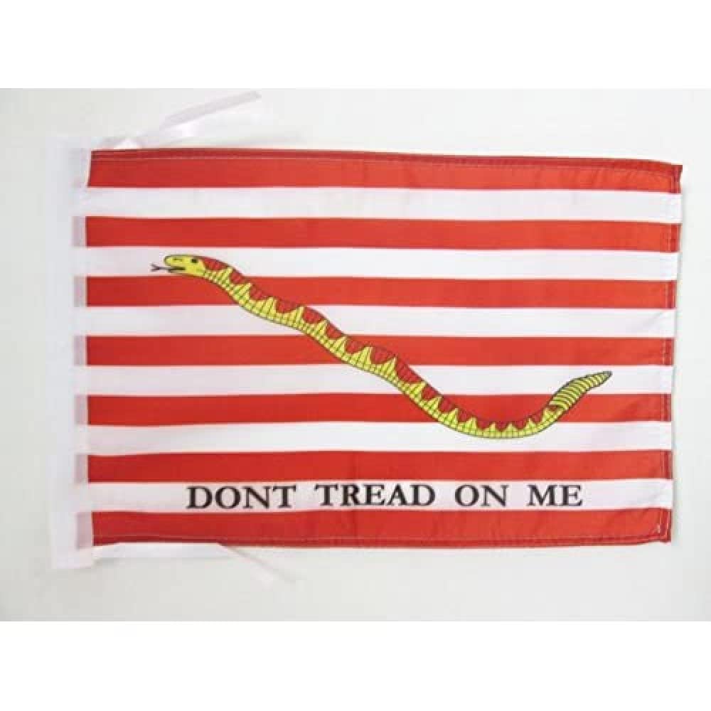 AZ FLAG - US First Navy Don't tread on me Flag - 18'' x 12'' - 100% Polyester two colors Small Banner with Two Cords - Fade Resistant - Vivid Colors - 18x12 in - 45x30 Cm