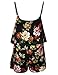 Floral Sleeveless Spaghetti Strap Overlay Romper Black S