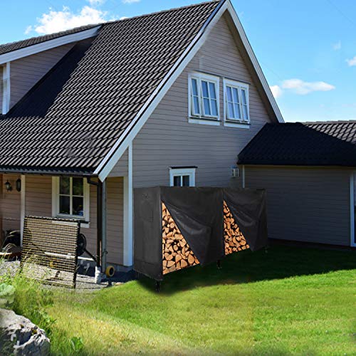 CAMPMAX Outdoor Firewood Racks Cover 8 ft, Heavy Duty Waterproof Log