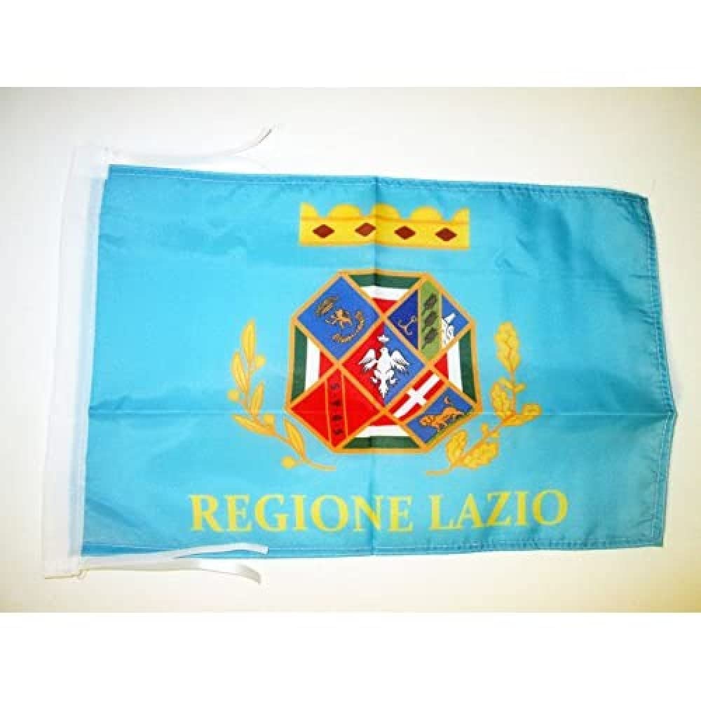 AZ FLAG - Lazio Flag - 18'' x 12'' - 100% Polyester Italy - Italian Region Small Banner with Two Cords - Fade Resistant - Vivid Colors - 18x12 in - 45x30 Cm — image 1