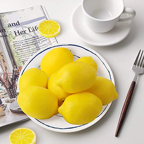 BigOtters 25PCS Artificial Lemons, 2 x 3 inches Vivid Faux Lemon Fake Yellow Lemon for Fake Fruit Bowl, Home Kitchen Table Cabinet Party Decor Photography Prop