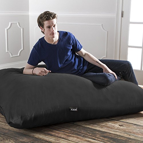 Jaxx Pillow Saxx 5.5-Foot - Huge Bean Bag Floor Pillow and Lounger, Black - Thumbnail 5