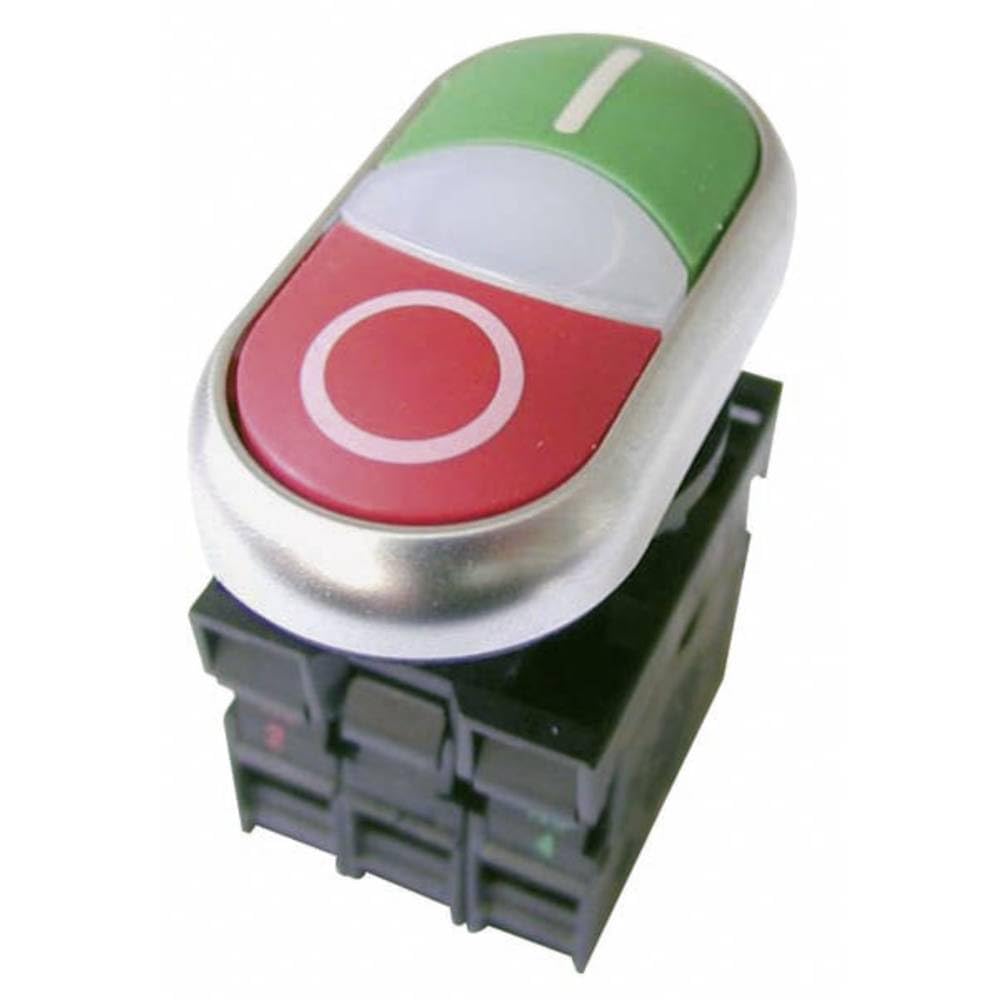 Eaton 216509 Double Push Button 1 Contact + 1 Opener LED 85-264 V AC, Screw Connection