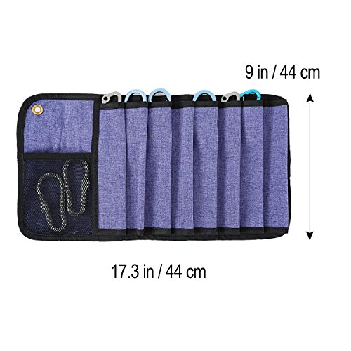 WINOMO Portable Roll Up Bag for Climbing Gear Ice Screws Protector Organizer(Purple)